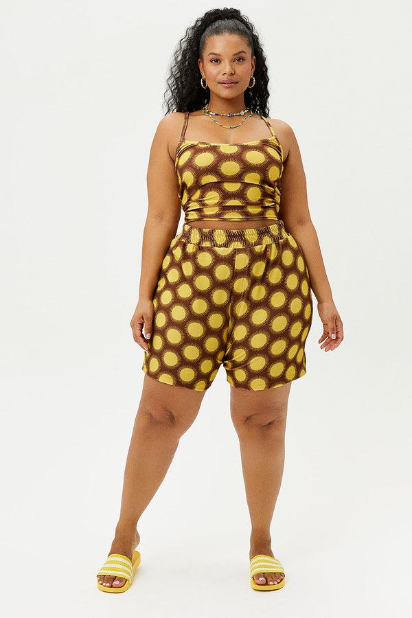 Frankies Bikinis Fifi Terry High Waist Shorts Golden