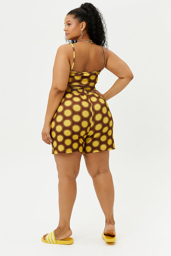 Frankies Bikinis Fifi Terry High Waist Shorts Golden