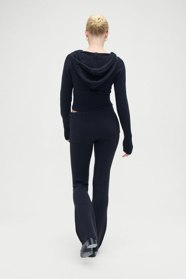 Frankies Bikinis Aimee Zip Up Hoodie Black