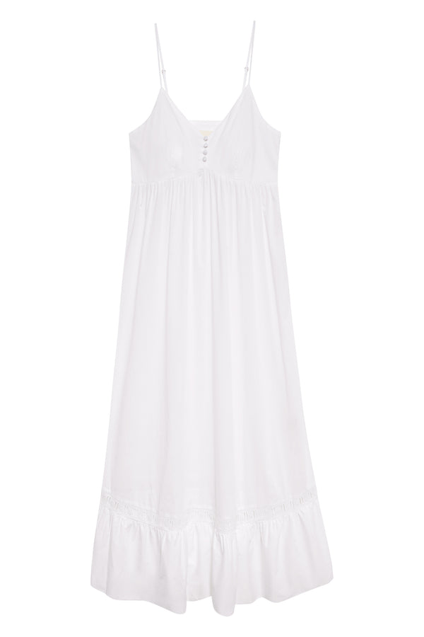 Frankies Bikinis Airy Poplin Midi Dress White
