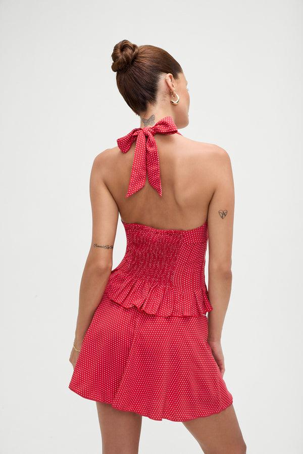 Frankies Bikinis Angeline Halter Top Ladybug