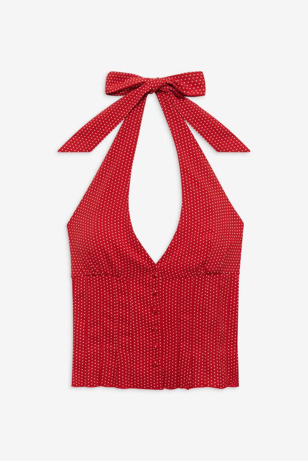 Frankies Bikinis Angeline Halter Top Ladybug