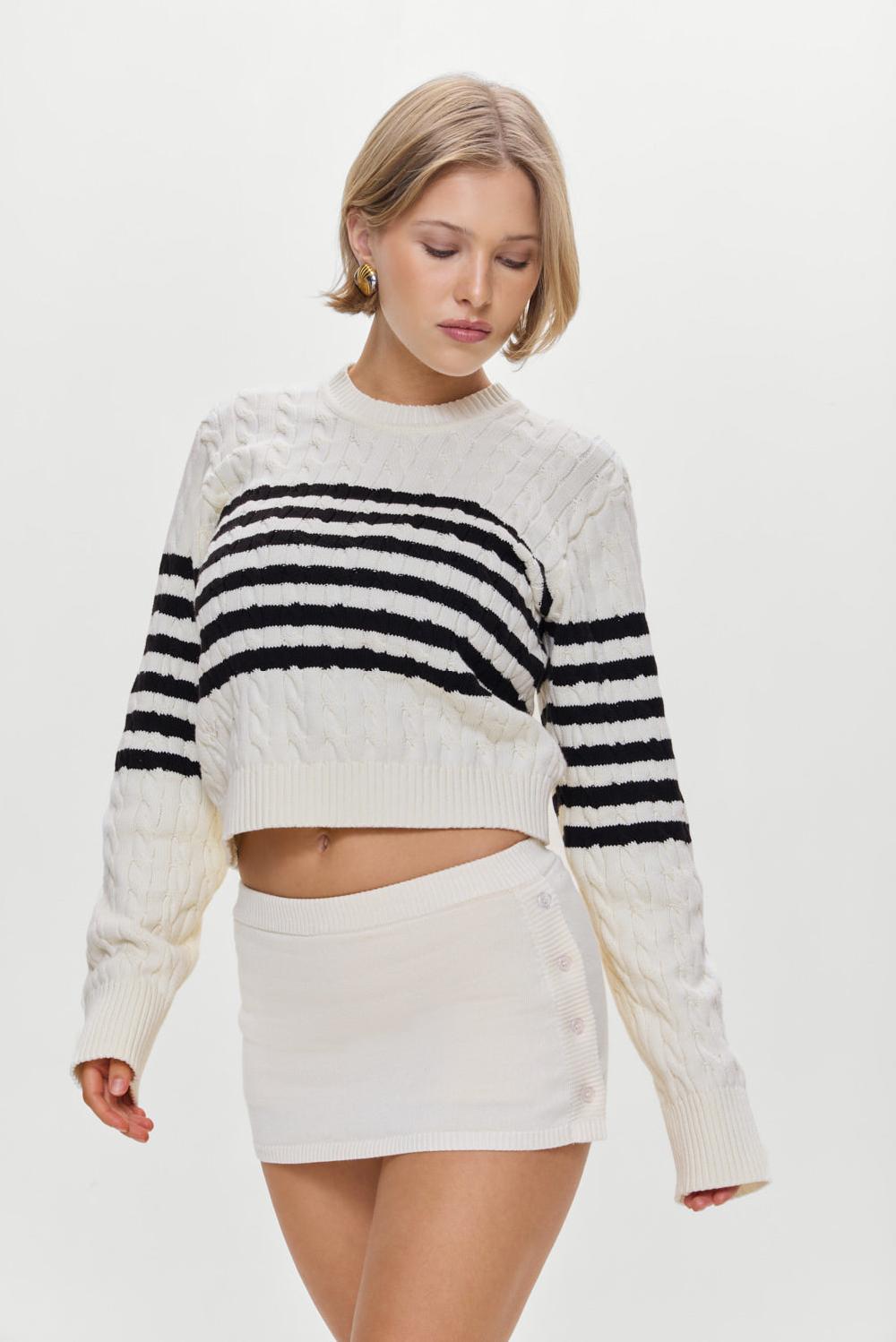 frankies bikinis Ash Knit Mini Skort Ivory