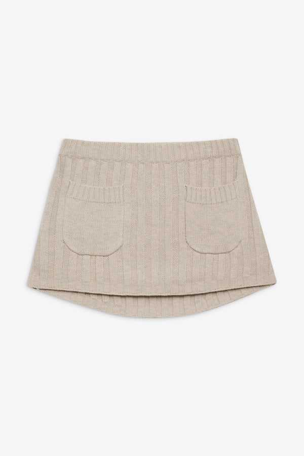 Frankies Bikinis Ashton Knit Mini Skort Cream