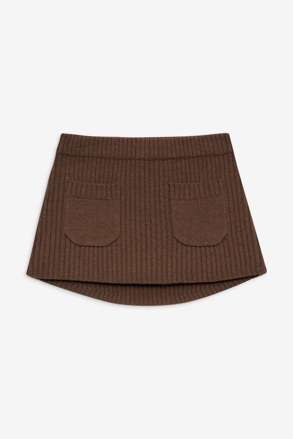 Frankies Bikinis Ashton Knit Mini Skort Maple