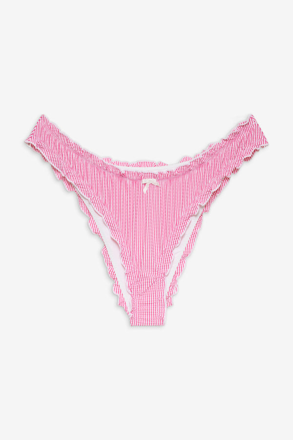 Frankies Bikinis Beloved Bikini Bottom Pink Stripe