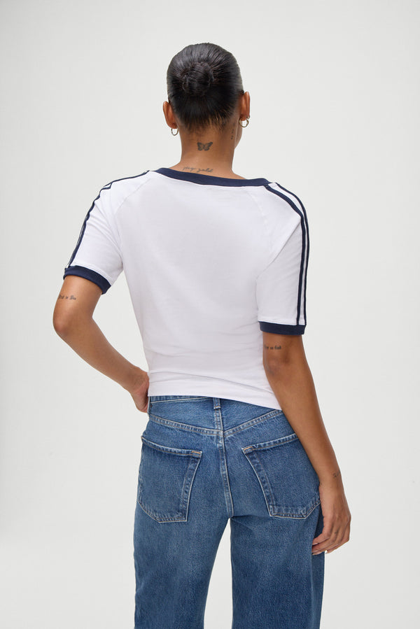 Frankies Bikinis Bodega V Neck Shirt White