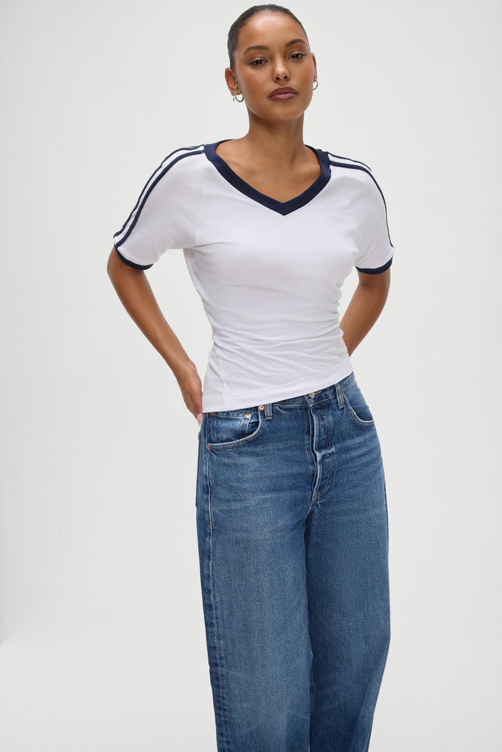 frankies bikinis Bodega V Neck Shirt White