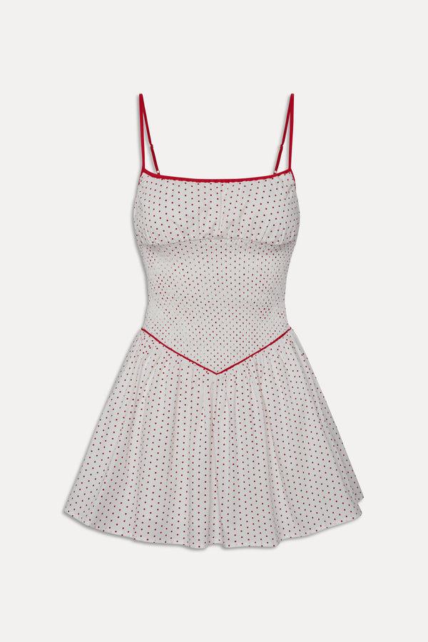 Frankies Bikinis Coast Cotton Mini Dress Red Dot