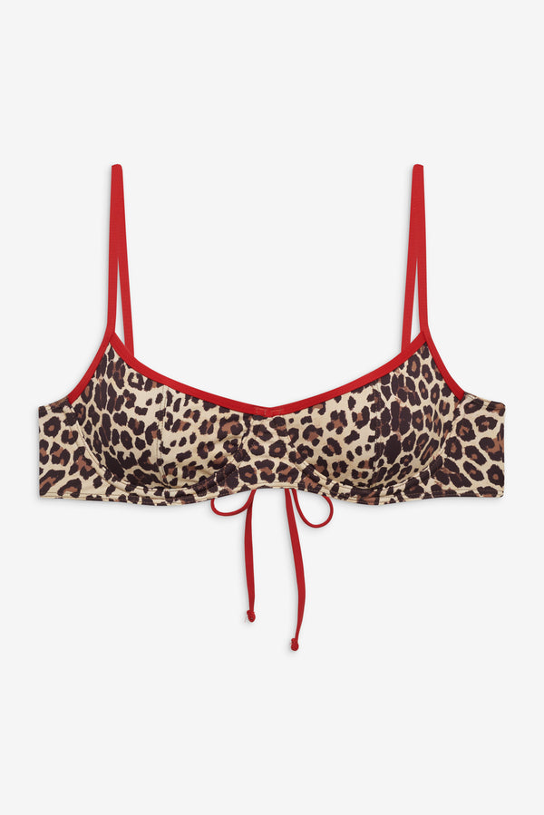 Frankies Bikinis Cola Underwire Bikini Top Cheetah