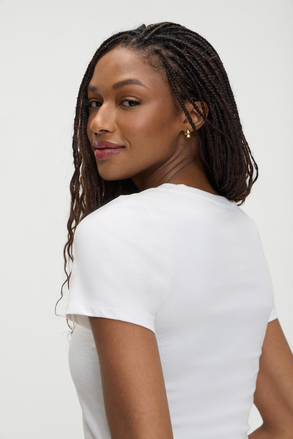 Frankies Bikinis Collins Cropped T Shirt White