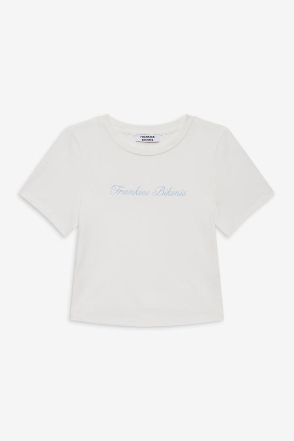 Frankies Bikinis Collins Cropped T Shirt White