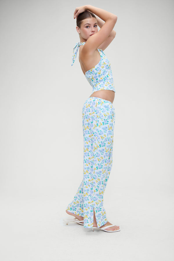 Frankies Bikinis Cottage Halter Top Coastal Floral