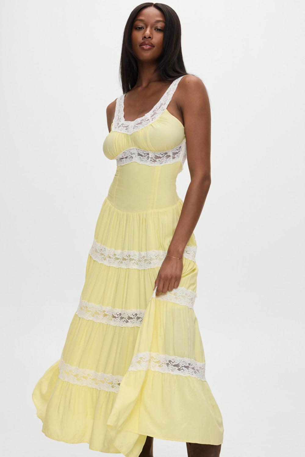 frankies bikinis Dakota Maxi Dress Sunflower