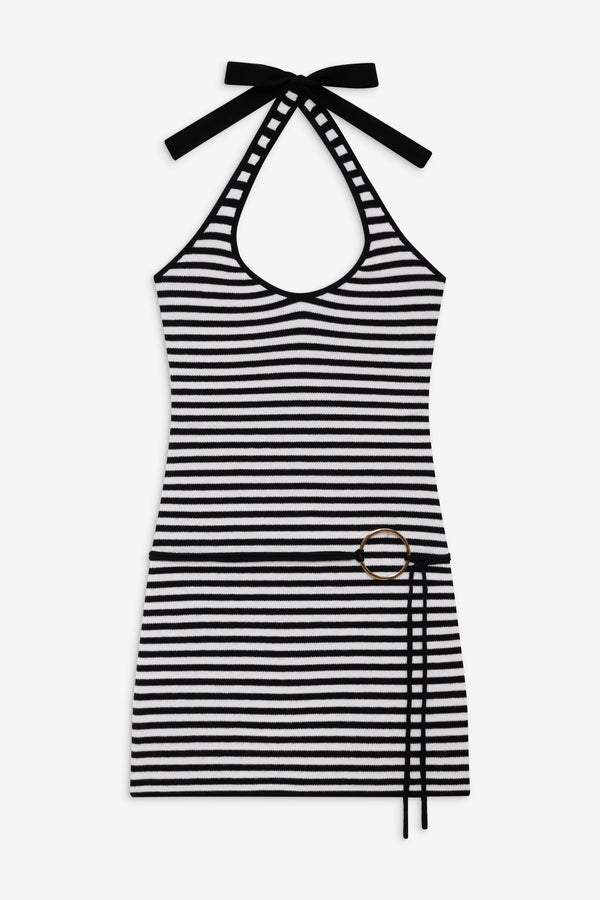 Frankies Bikinis Dolly Knit Mini Dress Jet Stripe
