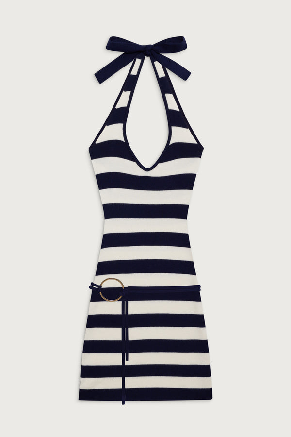 Frankies Bikinis Dolly Knit Mini Dress Sea Stripe