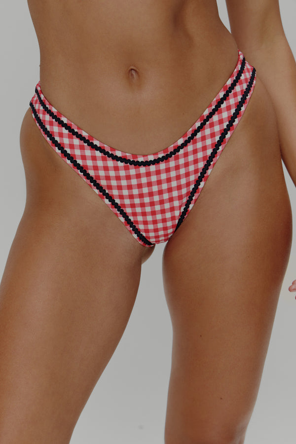 Frankies Bikinis Dove Bikini Bottom Cherry Picnic