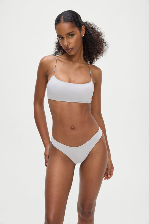 Frankies Bikinis Dove Bikini Bottom Heather Grey