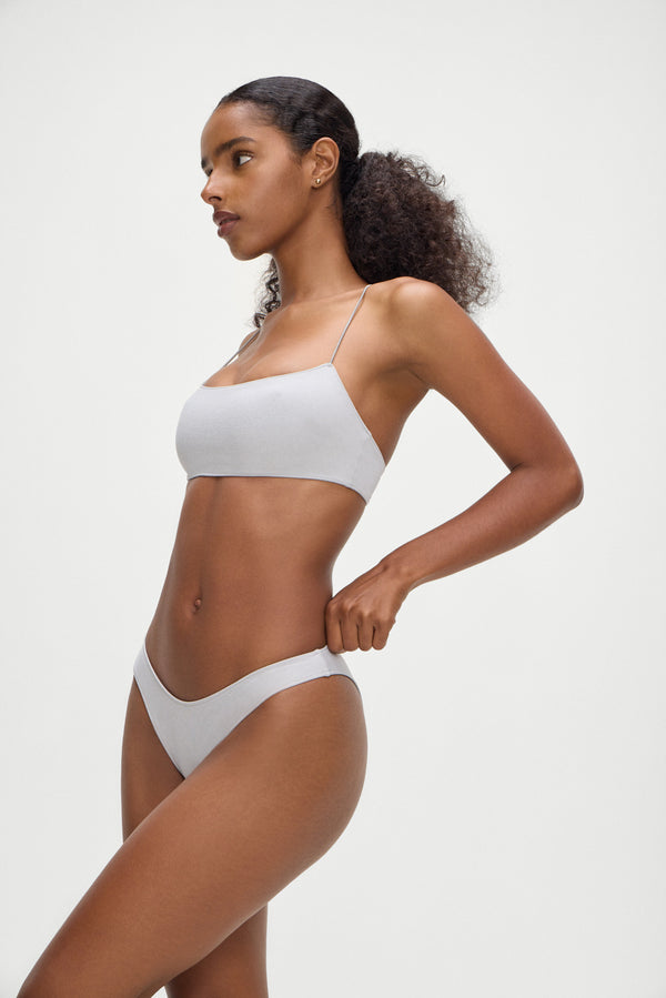 Frankies Bikinis Dove Bikini Bottom Heather Grey