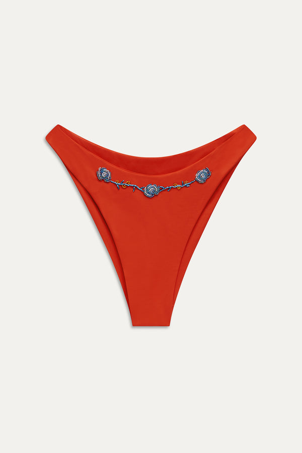 Frankies Bikinis Dove Bikini Bottom Market Rose