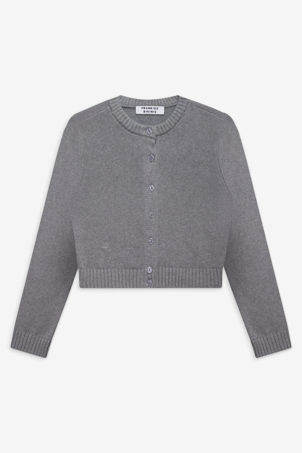 Frankies Bikinis Dudley Knit Cardigan Rain Cloud
