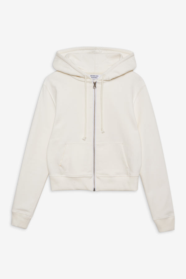 Frankies Bikinis Fall Zip Up Hoodie White