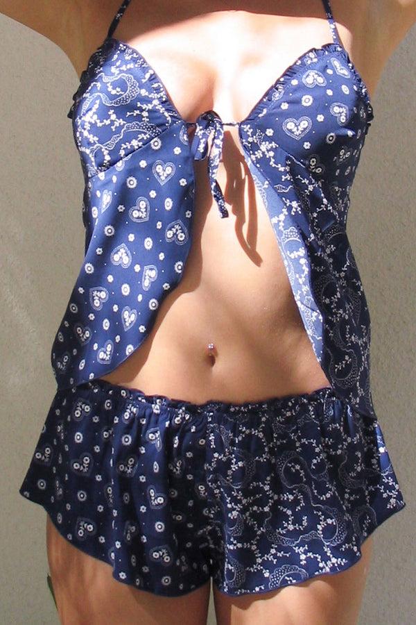 Frankies Bikinis Flora Bandana Mini Short Dixie