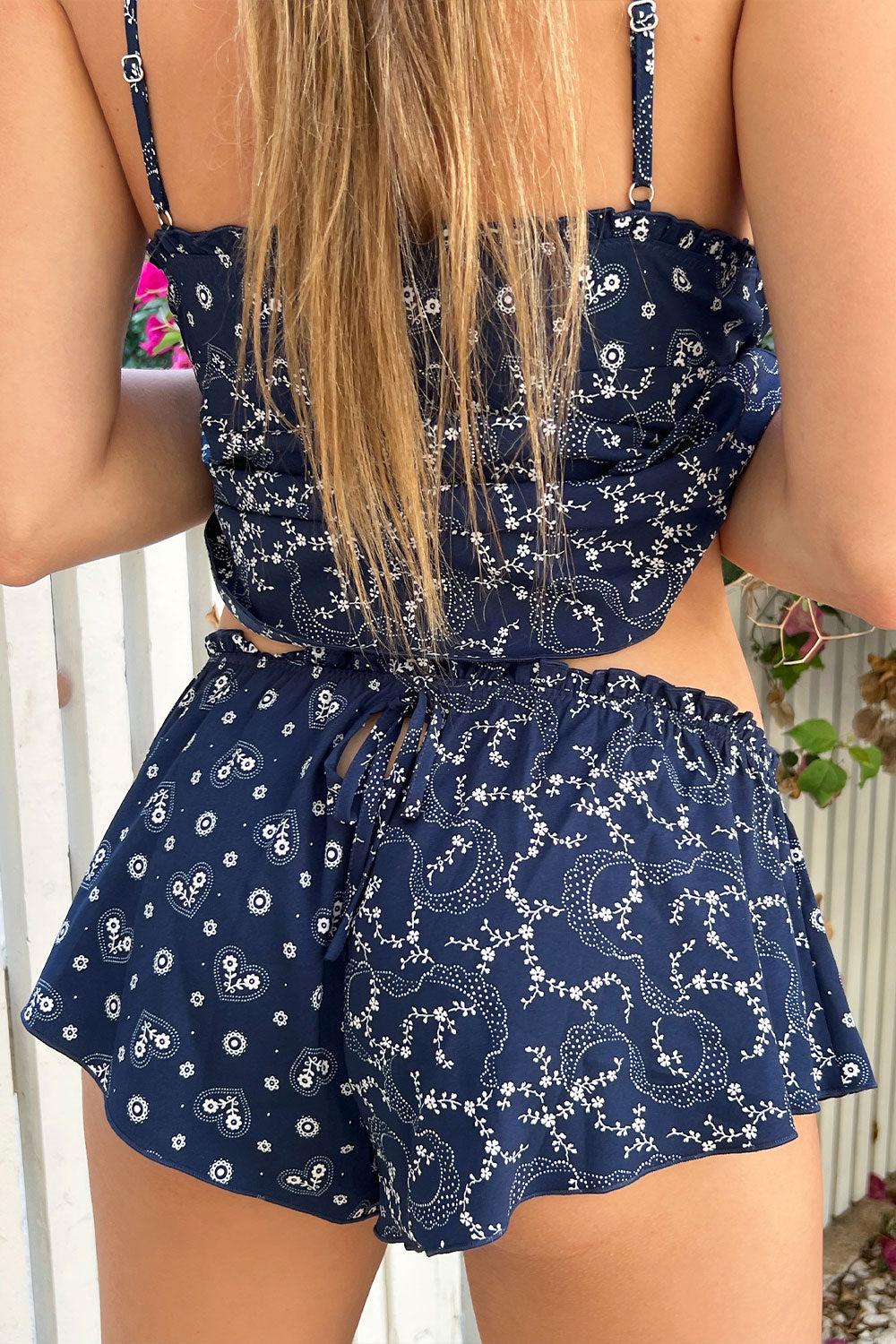 frankies bikinis Flora Bandana Mini Short Dixie