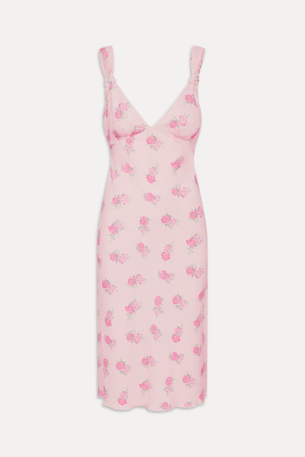 frankies Bikinis Gem Floral Midi Dress Fresh Rose