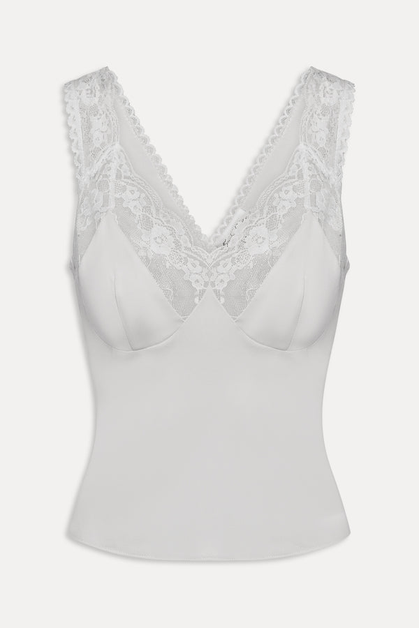 Frankies Bikinis Harper Satin Lace Top Heaven