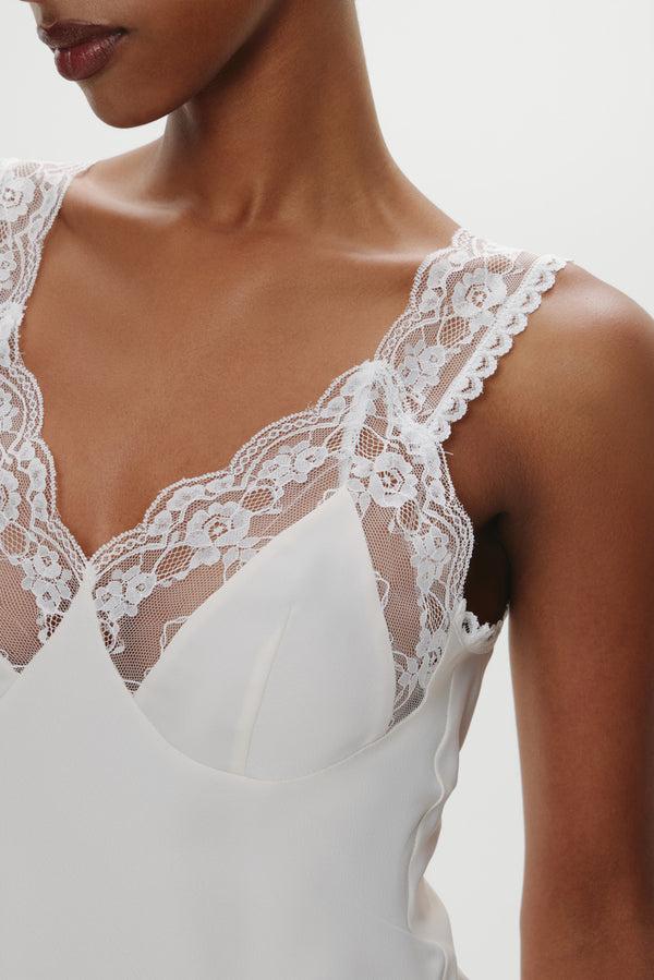 Frankies Bikinis Harper Satin Lace Top Heaven