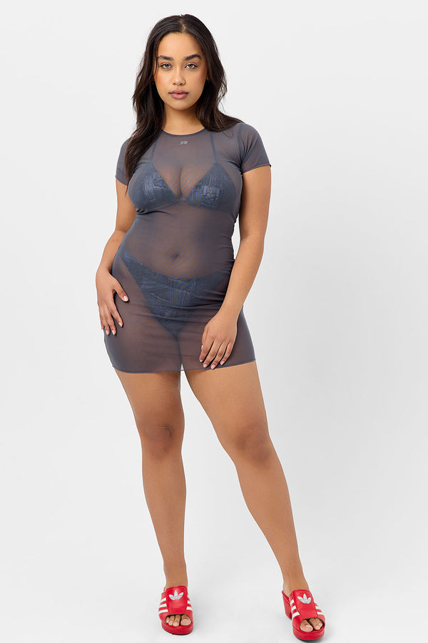 Frankies Bikinis Lauryn Mesh Mini Dress Galaxy