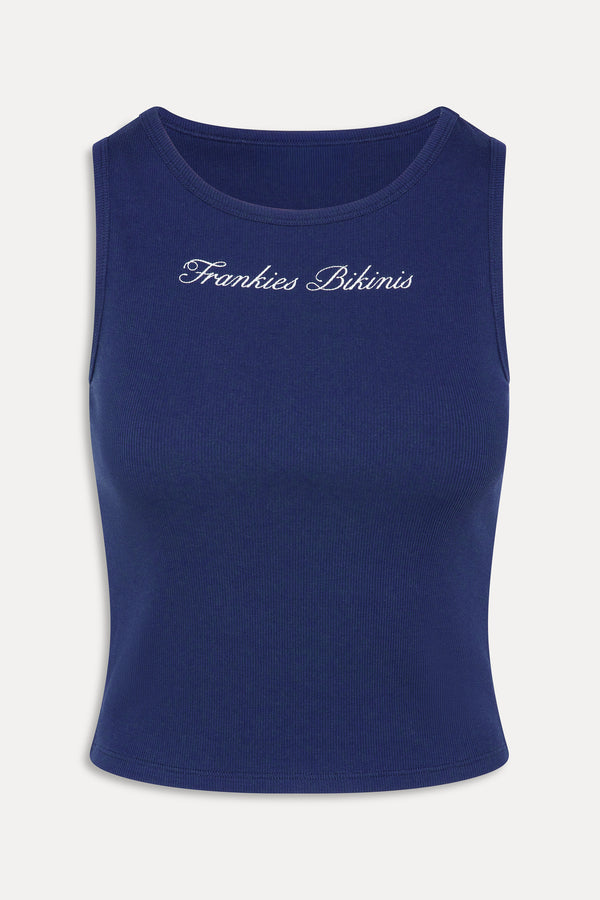 Frankies Bikinis Leisure Cotton Tank Storm
