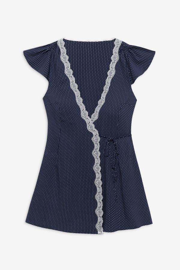 Frankies Bikinis Lucy Wrap Mini Dress Dotty