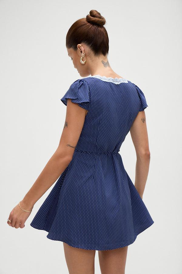 Frankies Bikinis Lucy Wrap Mini Dress Dotty