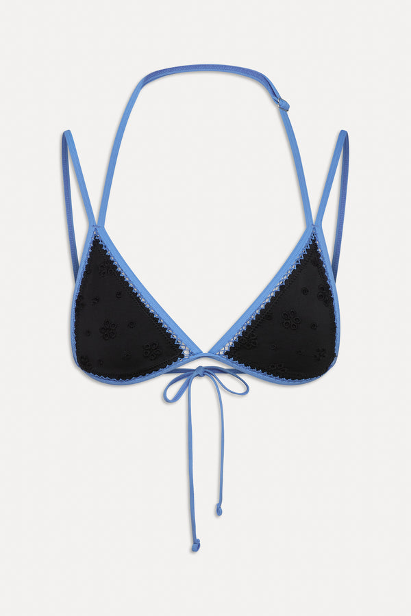 Frankies Bikinis Luna Eyelet Bikini Top Eclipse
