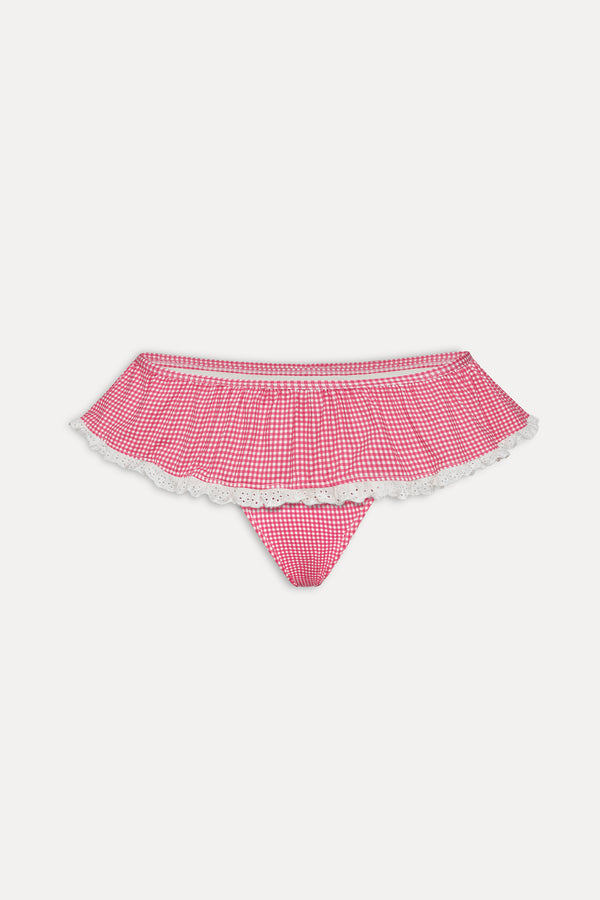 Frankies Bikinis Mercer Swim Skirt Ladybug Gingham