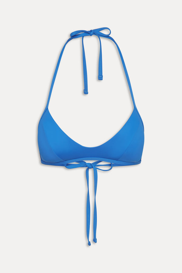 Frankies Bikinis Micah Halter Bikini Top Lake Blue