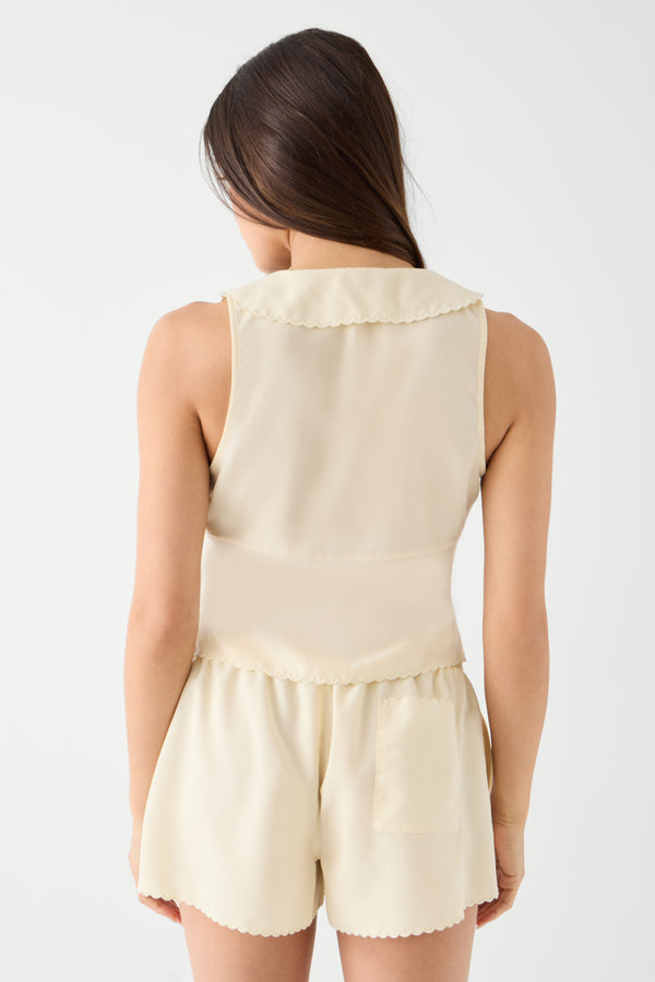 Frankies Bikinis Priscilla Blouse Macadamia