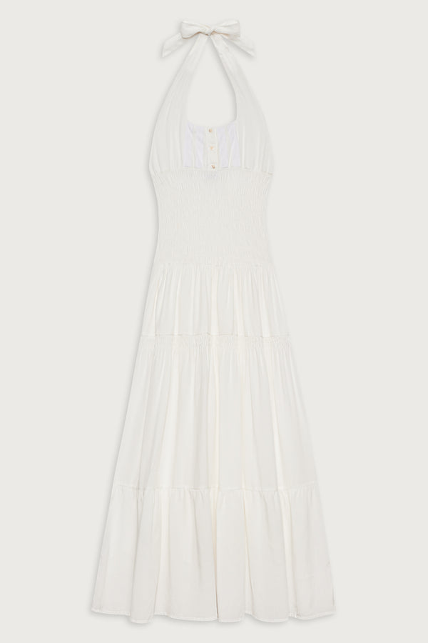 Frankies Bikinis River Halter Maxi Dress White