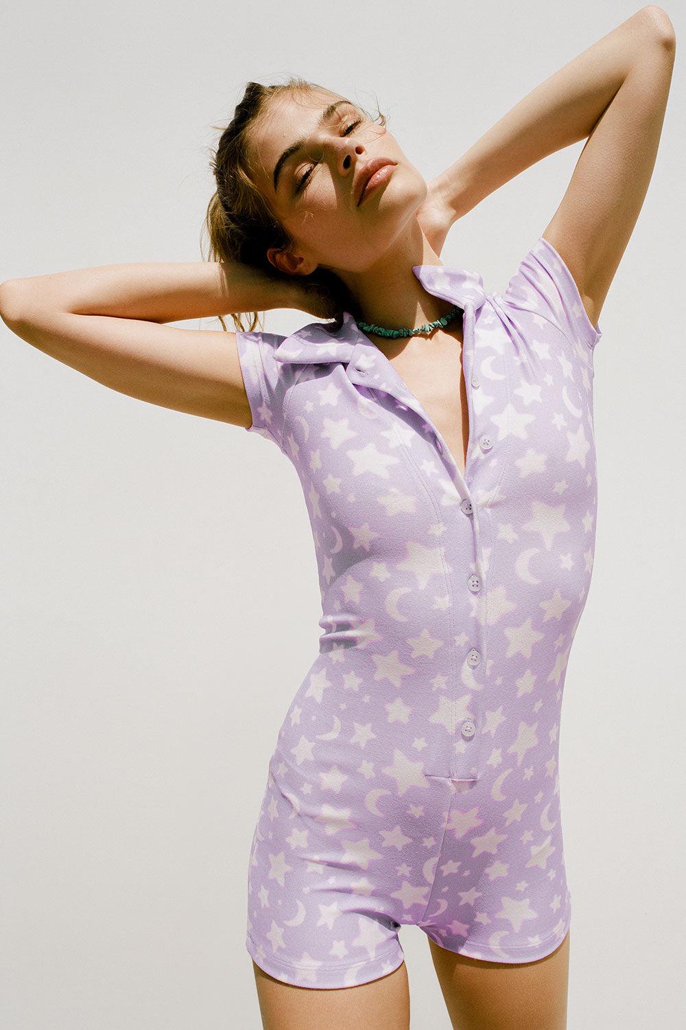 frankies bikinis Rose Terry Romper Luna