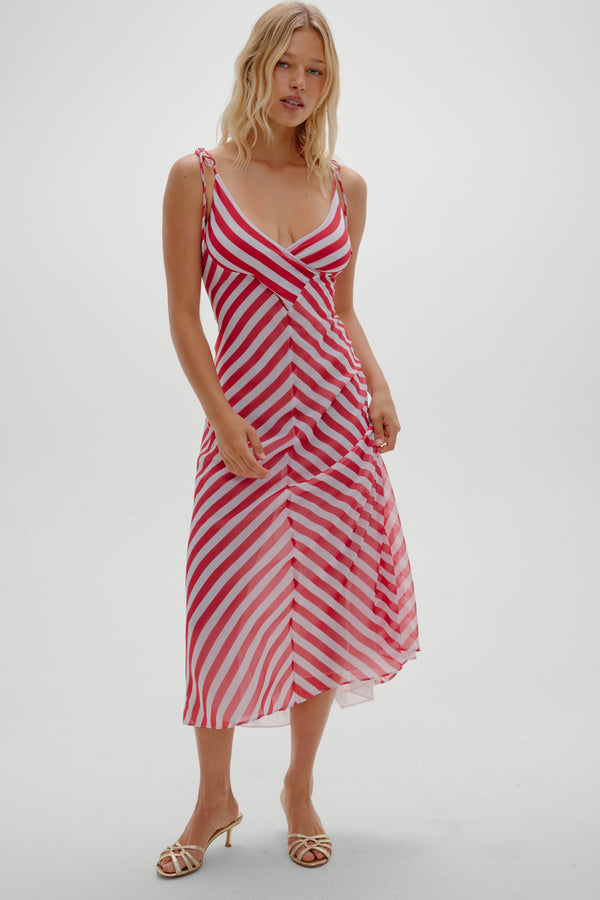 Frankies Bikinis Somer Midi Dress Somer Stripe