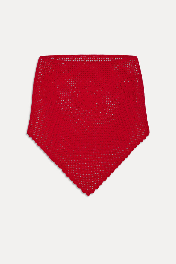 Frankies Bikinis Sophie Crochet Poncho Red Rose