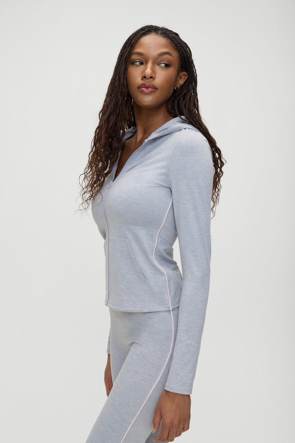 Frankies Bikinis Studio Zip Up Jacket Sunset Match