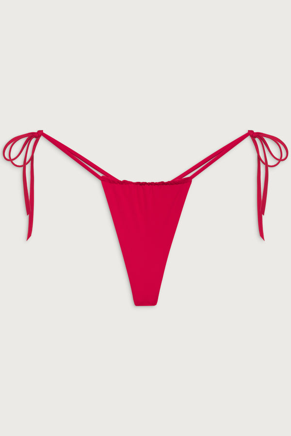 Frankies Bikinis Tia String Bikini Bottom True Red