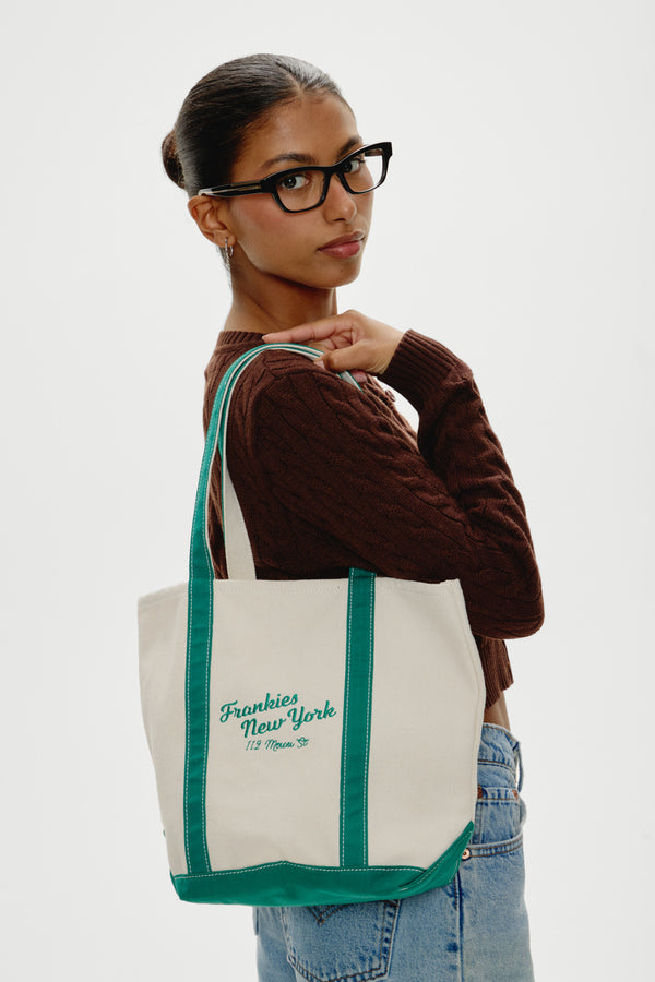 Frankies Bikinis Vacation Canvas Tote Bag New York
