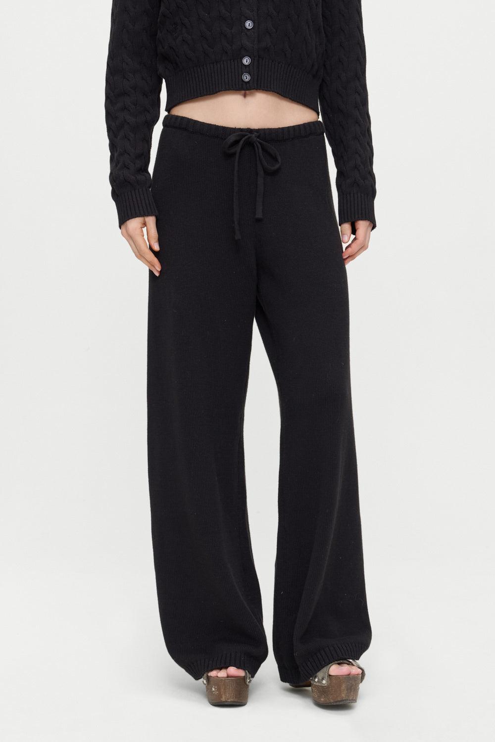 frankies bikinis Wesley Knit Pants Black