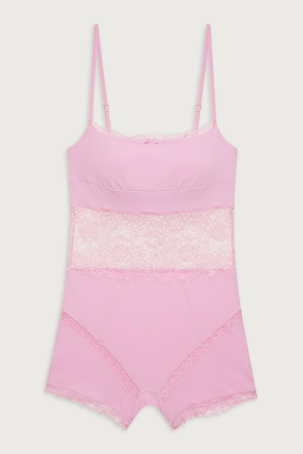 Frankies Bikinis Whisper Lace Bodysuit French Rose