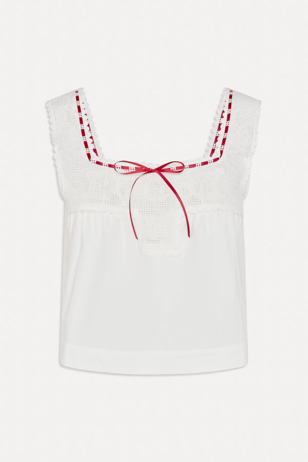 Frankies Bikinis X BELLA HADID Heirloom Top White