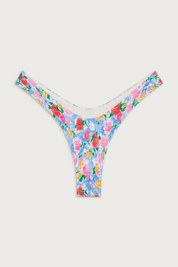 Frankies Bikinis Full Moon Micro Bikini Bottom Painted Petals